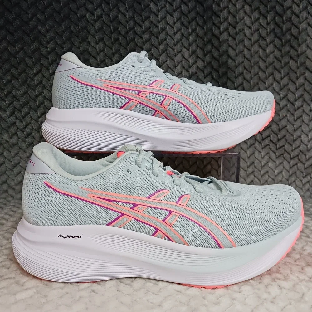 Asics Gel Excite 11 Women's Walking Running Shoes Cool Grey Sun Coral Size 10